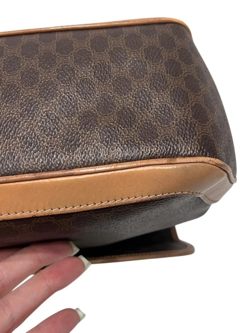 Celine VINTAGE Brown Monogram Macadam Handbag - Picture 13 of 16